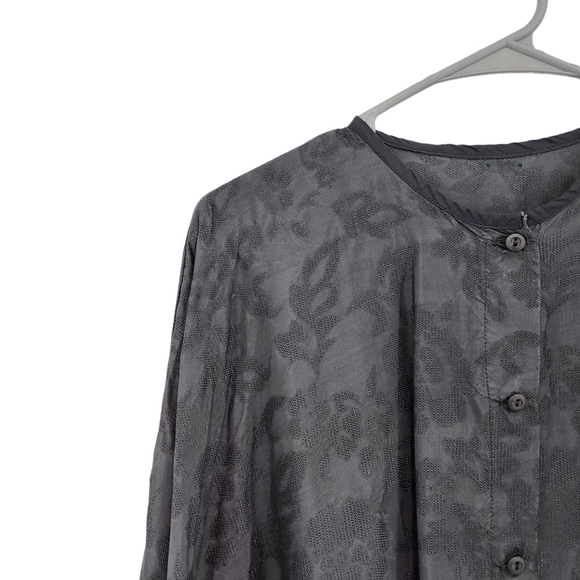 SKIF Women's Textured Peasant Style Button Front Tunic Top - Picture 2 of 9